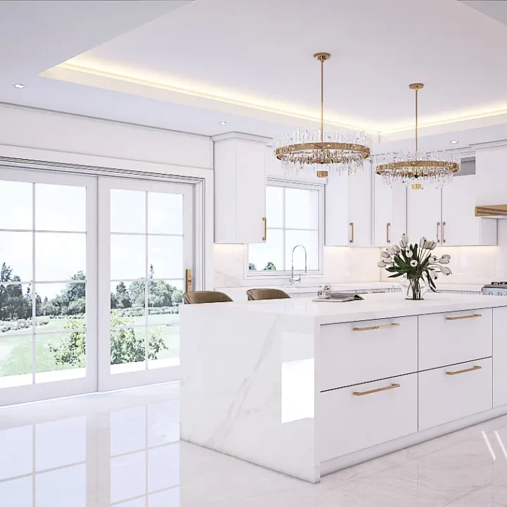 Luxury white kitchen in Rean Dr NorthYork2